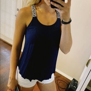 Navy & White Nautical Tank